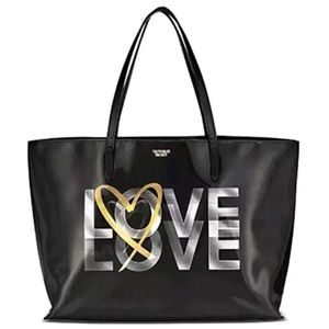 .Victoria’s Secret Love Holographic Tote Bag.